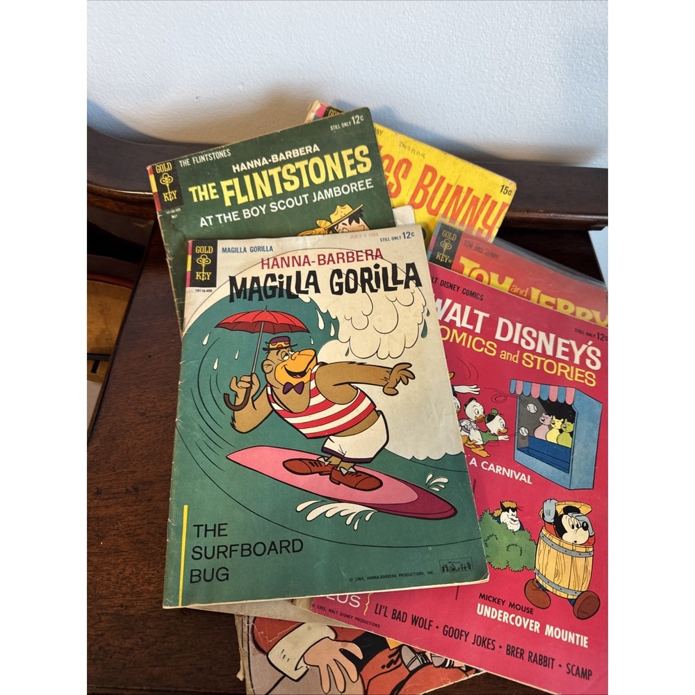 7 Gold Key Vintage Comic Lot: Disney, Tom & Jerry, Bullwinkle, Bugs Bunny